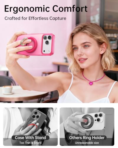 Image of SYNCWIRE Magnetic Phone Ring Holder, for MagSafe Phone Grip Stand Kickstand | 360 Rotation, Double-Sided Magnet, Cell Phone Grip Finger Holder, for iPhone 17 16 15 14 13 12 Pro Max, MagSafe Accessories