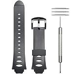 WRISTARMOR Rubber Replacement Strap Compatible with Suunto Observer SR X6HRM Men's Outdoor Sports Smart Wrist Rubber Watch Band (Black buckle)
