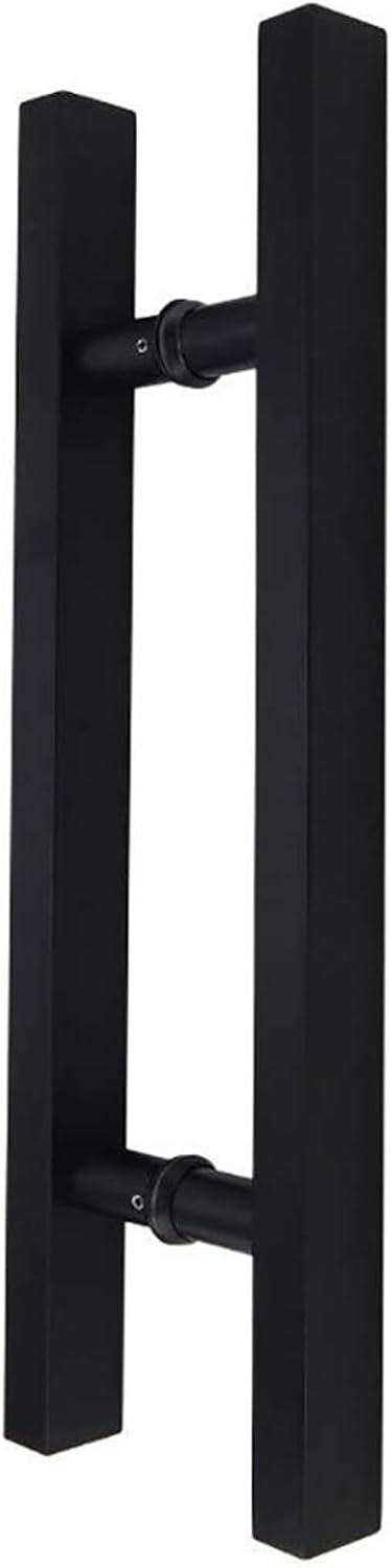 Black Handle,Heavy-Duty Stainless Steel Square Tube Office Glass Door Push-Pull Handle/Sliding Wooden Barn 7 Sizes (Size : 1200x800mm)