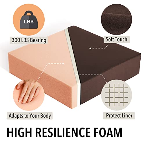 Tromlycs Extra Large Chair Seat Cushion For Recliner Velvet Pad Cushion For Elderly To Raise Seat Height 20 X 20 X 5 Inch Brown #TOP3