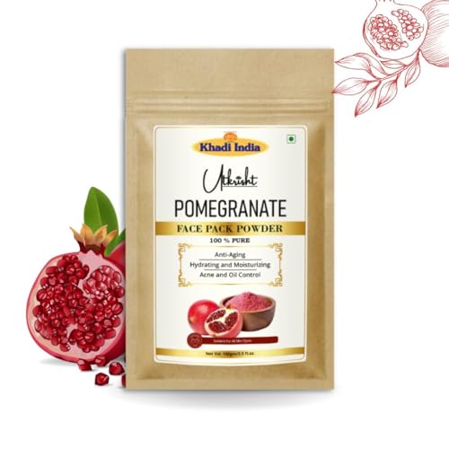 Image of Khadi Pomegranate Face Pack Powder 100g | For Pigmentation, Radiance & Glowing Skin | Keep Skin soft & Plump | Pure, Natural & Ayurvedic | Removes Impurities | Face Pack for Men & Women