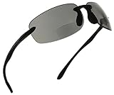 Maui Island Life Bifocal Sunglasses Rimless Wrap Sun Readers Lightweight TR90 Frame for Men and Women - Available in Polarized or Non Polarized Lens