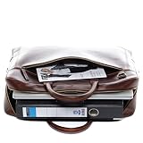 SID & VAIN Duża torba na laptopa z prawdziwej skóry – torba biznesowa na laptopa o przekątnej ekranu 15,4", duża – torba na ramię z kieszenią na laptopa – skórzana torba męska i damska ręcznie