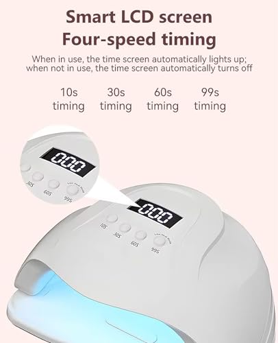 IndoTeam LED UV Nail Lamps for Gel Nail Polish – UV Nail Lamp with 4 Timers, LCD Display and Auto Sensor – UV Light LED Lamp Nail Dryer UV Lamp – Sun UV Lamps for Gel Nails - Image 2