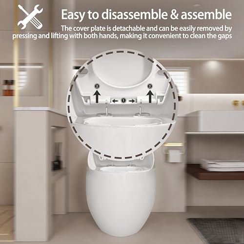 Sanitario de una pieza con descarga simple de 1.28 GPF, forma de huevo, color blanco brillante miniatura 5