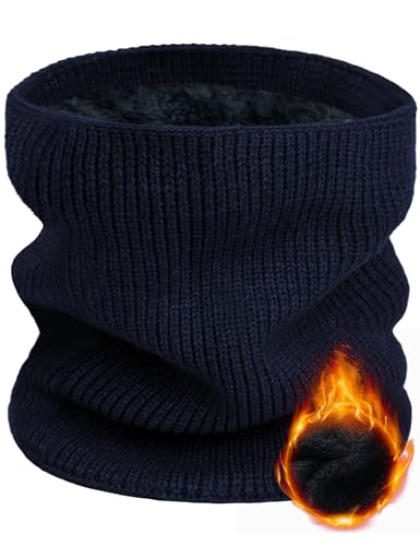 Buauty Navy Neck Warmer Winter Neck Gaiters for Men Women Fleece Cold Weather Gear for Ski Gator Nose Mouth Face Ear Mask Warm Thermal Chunky Scarf Snowboard Snowmobile Hunting Motorcycle Outdoor