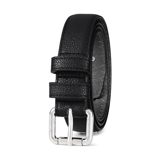 RISANTRY Black Belt with Silver Buckle Leather Halloween Witche Ghost Pumpkin Metal Accessories Ideal Holiday Gift Halloween Cosplay Belt - image 4