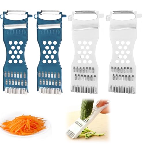 4 tagliaverdure per verdure, grattugia per verdure, utensile da cucina per un design pratico e durevole (2 blu + 2 bianco)