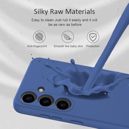 Image of DIZORO Microfiber Candy Case Compatible for Samsung M15 / F15 5G Smooth Touch Cushion Liquid Soft Silicone Gel Rubber Phone Cases Non-Slip Full Body Protective Shockproof Back Cover (Blue)