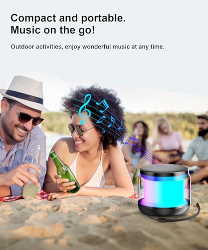 Image of Mini Portable Bluetooth Speaker, TWS Pairing Bass LED Lights, Rechargeable