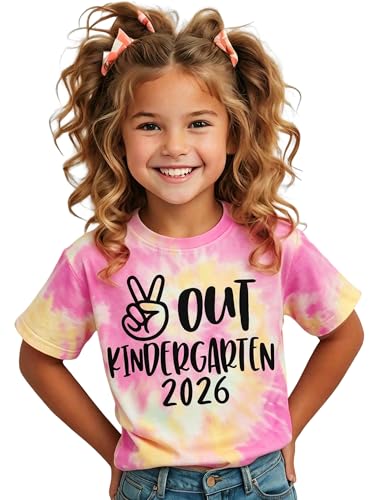 Image of MODNTOGA Kids Girl Boy Peace Out Kindergarten Shirt 2026 Kindergarten Graduation T-Shirt Last Day of School Summer Tee Tops