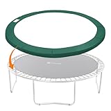 Exacme Trampoline Pad Replacement Round Safety Spring Cover, No Hole for Pole (Green, 15 Foot)