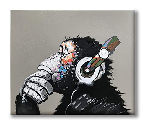 Yatehui Cool Ape Oil Painting on Canvas 100% Hand Painted Pop Art Funny