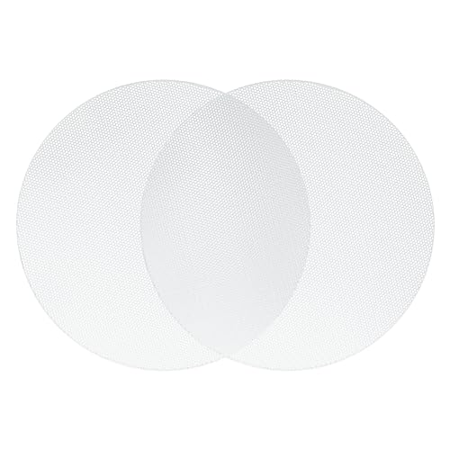 ACROPIX ユニバーサル6.5"スピーカーグリルメッシュ オーディオサブウーファー用 173x6.5mm フレームなし ホワイト - 2個セット