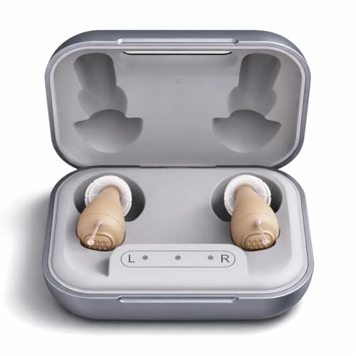 Duckdik HearClear Amplificateur Auditif | Design Intra-Auriculaire Invisible Rechargeable | Amplifie Jusqu'à 32x | 14h Batterie | Pour Conversations et TV | 3...