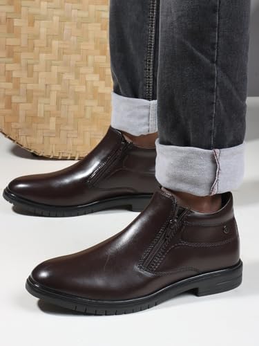 Image of Carlton London Men's Chelsea Ziper Comfortable and stylish boot with Round Toe for Casual and Party Use