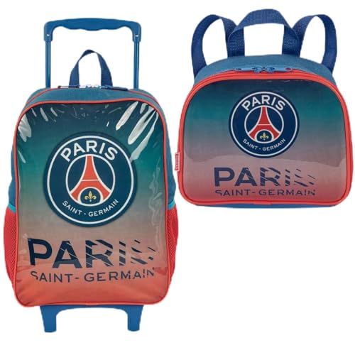 Kit Mochila com Rodas e Estojo PSG Azul