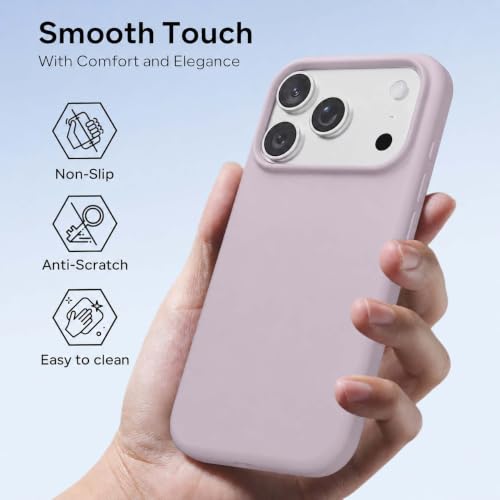 Image of DIZORO Compatible with (iPhone 17 Pro Max Case)(2025), Liquid Silicone 3 Layers Full Covered Soft Gel Rubber Phone Case,Shockproof Protective Cover with Anti-Scratch Microfiber Lining- Light Lilac