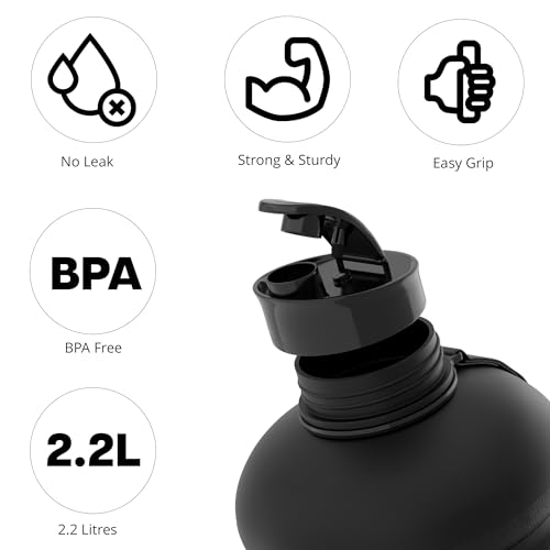 BE FIT Gym Water Bottle, 2.2 Litre safe BPA Free Leakproof Lightweight large storage Sports water Bottles - Image 4