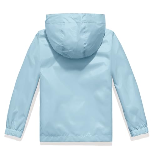 Image of Boys Girls Rain Jackets Lightweight Waterproof Hooded Raincoat Lined Windbreakers for Kids