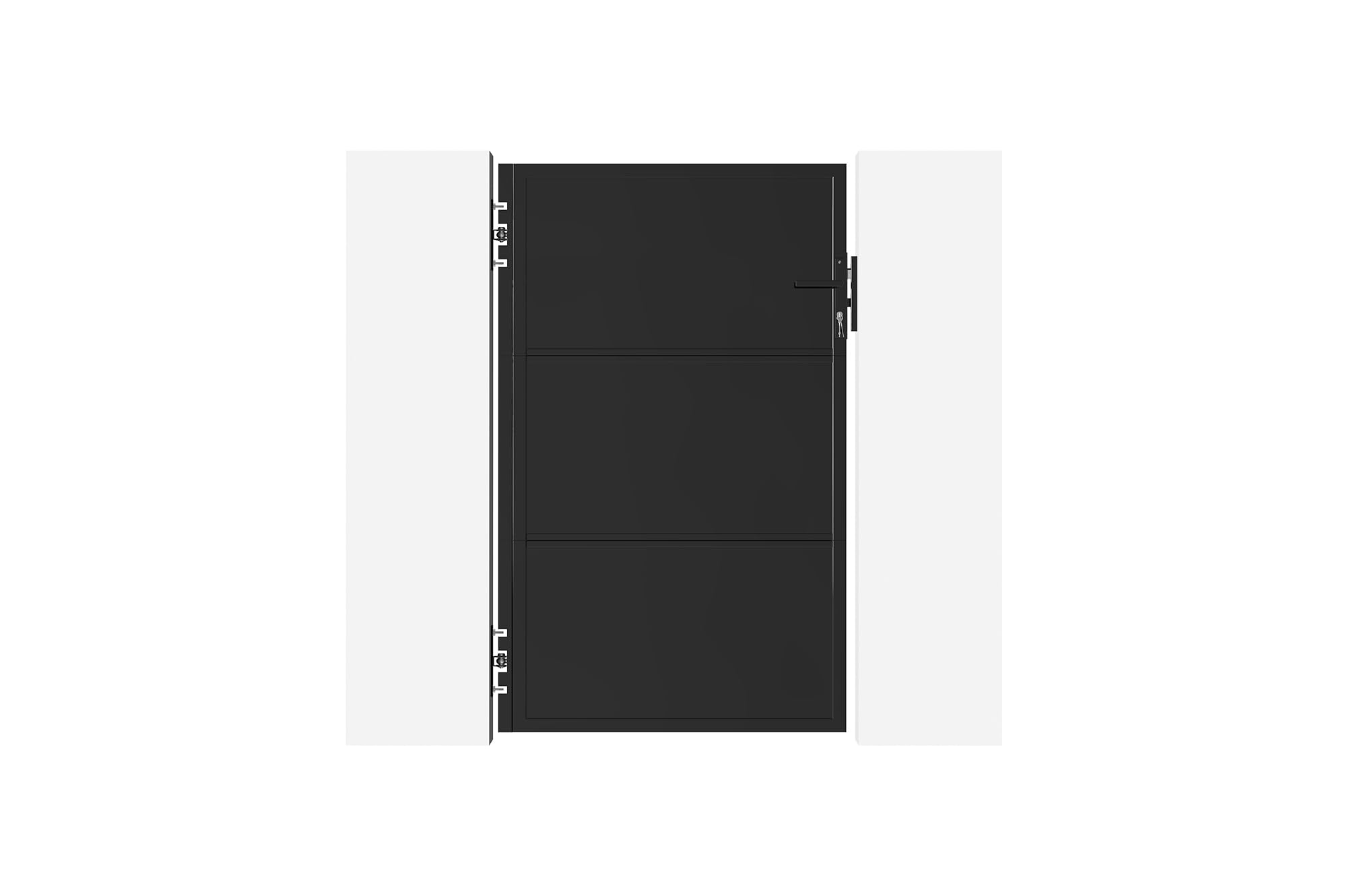 Portillon acier 1M NALI H.160cm Noir mat + 2 poteaux acier DARIO