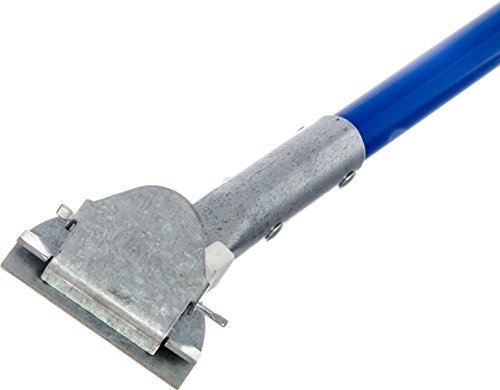 Carlisle FoodService Products Commercial Dust Mop Handle, Clip On Dust Mop Handle for Janitorial and Maintenance Use, 60 Inch Long Vinyl-Coated Metal Handle with Flexible Connector, Blue