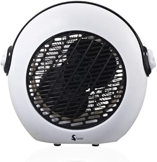 Sedol Electric Fan Heater - Portable Upright 2KW Electric Heater with 2 Heating Adjustable Thermostat, Overheat Protection and Cooling Option - Quiet Space Heater - Heaters for home - White & Black