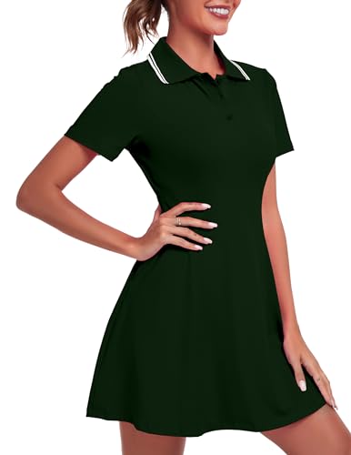 Womens-Golf-Dress-Tennis-Dresses-Workout-Athletic-Dress-with-ShortsShort-SleevePocket