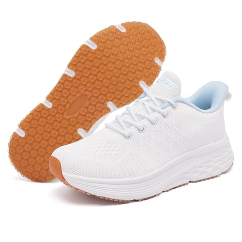Image of AVW Womens Non Slip Work Shoes Water Resistant Walking Sneakers Food Service Chef Kitchen Shoes