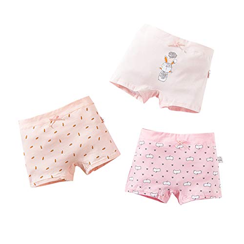 Liangxiang Kids Panties 3 pcs/lot Girls Panties Cotton Underwear Cartoon and Lovely Boxer Briefs Panties for Children 2019 (12) Cherry