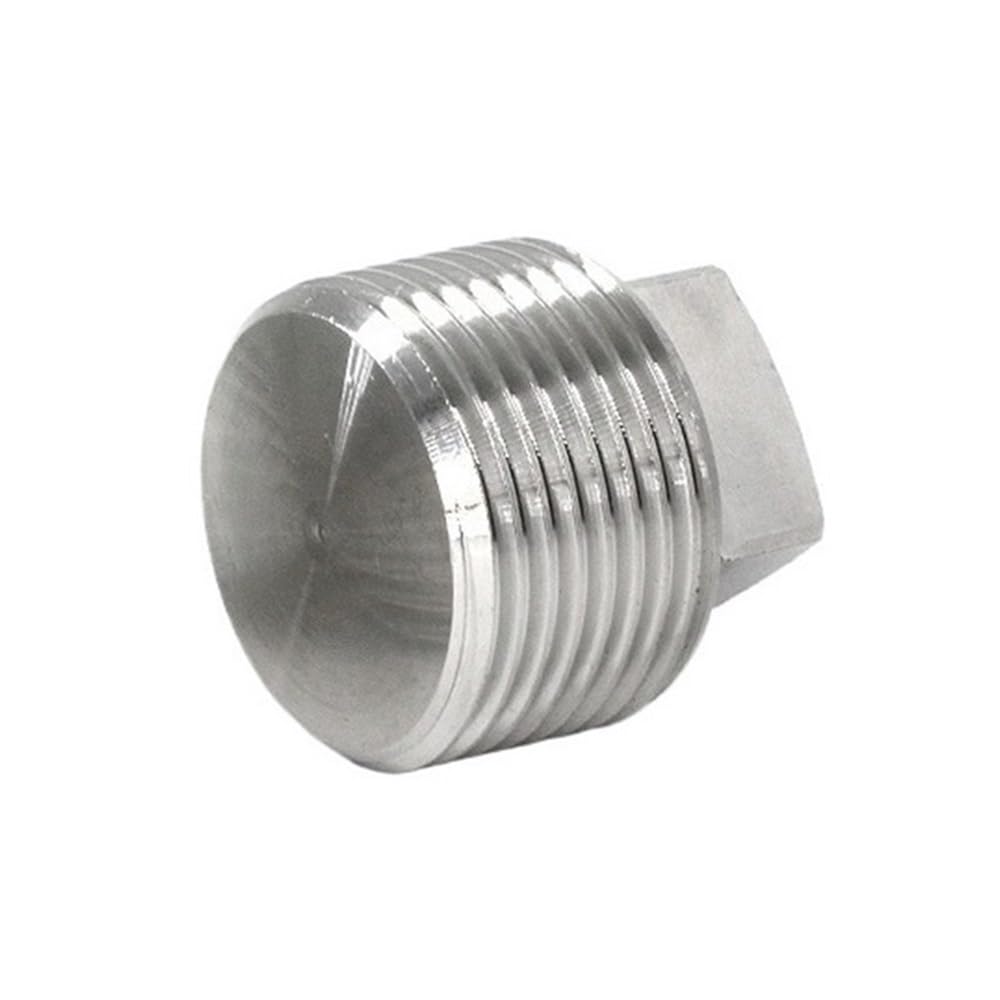 Gaojudaf Men's Bspt Threaded Pipe Plug 1Pc Thread 304 Stainless Steel Npt Four Corner End Cap Ss304 Solid Plug Pipe Fitting 1/8Inch-2Inches(,1/2Inch)