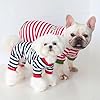 Hdwk&Hped Soft Cotton Dog Pajamas for All Seasons, Striped Solid Pet Bottoming Jumpsuit for Small Dog Cat Puppy 3 Styles (Christmas Style 2-Pack, #4) #2