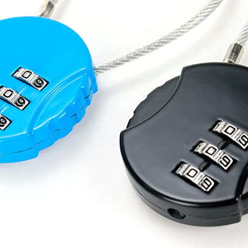 Tsnamay 3 Digit Combination Lock Waterproof Padlock Resettable Luggage Locks,Blue And Black #TOP5