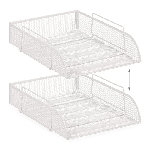 Organizador escritorio Relaxdays rejilla metal soporte cartas y clips 8
