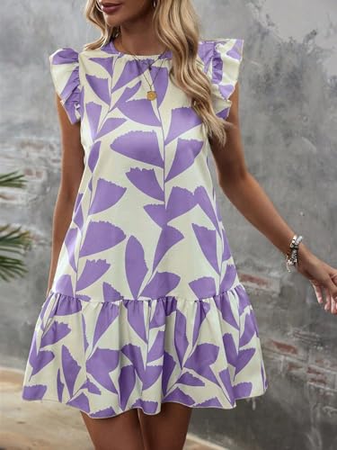 Image of SISKIN Women's 2025 Summer Beach Hobo Ruffle Trim Dresses Sleeveless Flowy Vocation Sun Dress Outfit Woman