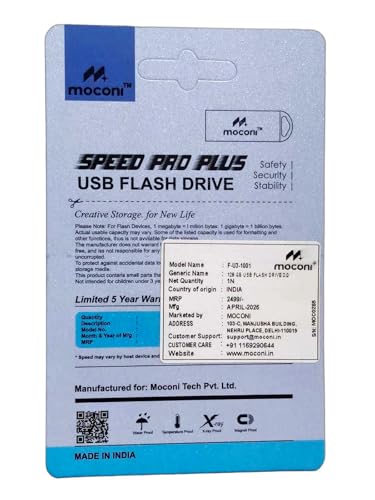 Image of Speed Pro Plus USB Flash Drive 3.0, 128GB, Read Speed 120MB /s, Write Speed 60MB /s, Metal with Key Ring 5 Years Warranty (128, GB)