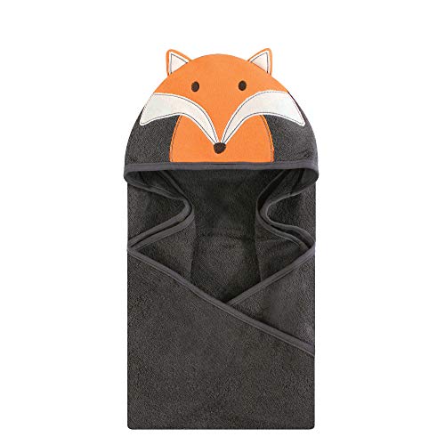 Image of Hudson Baby Unisex Baby Cotton Animal Face Hooded Towel, Modern Fox, One Size