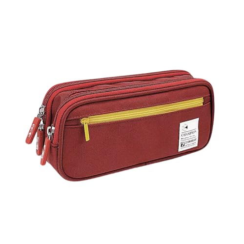 Estojo Escolar Multifuncional, 20,8 cm x 9 cm x 5,8 cm, Vários Compartimentos. (Vinho)