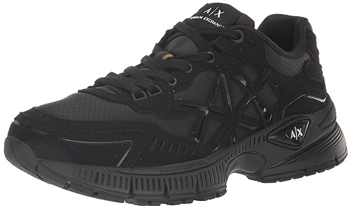 Emporio Armani Herren Chunky Lace Up Logo Sneaker, Schwarz, 43 EU