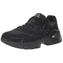 Armani Exchange Mens Chunky Lace Up Logo Sneaker, Black, 7