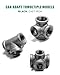 SNGSPK Black Cast Iron 4-Way Fitting, Side Outlet Cross Pipe Connector, 1 Inch Size, for Industrial DIY Furniture & Shelving (Pack of 1)