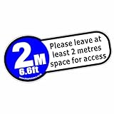 1 x DF11E Sticker Please Leave at Least 2 Metres Space for Access Disabled Window Sign Disability Label Car Van Wheelchair Mobility Notice Scooter Decal 200x87mm (External to Smooth Surfaces)