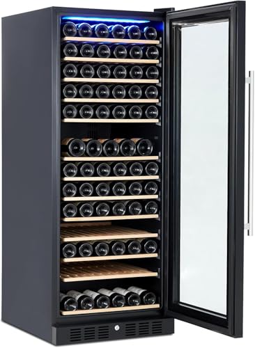 Bottles Wine Cooler Refrigerator 155, Freestanding Compressor Wine Fridge 41F-64F Temperature Control Large Wine Cellar, Wine Cooler Refrigerator for Red White Wine, Champagne, Beer