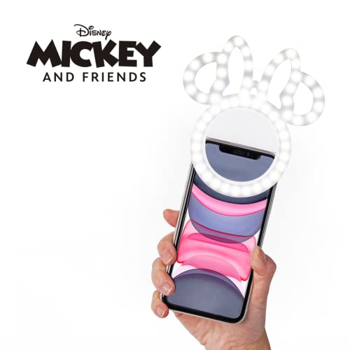 Disney-Minnie-Mouse-Clip-On-Selfie-Ring-Light-for-Phone-Rechargeable-LED-Ring-Light-for-iPhone-and-Other-Devices-Small-Ring-Light-Clip-On-Selfie-Light-3-Light-Settings-Disney-Selfie-Light-Ring