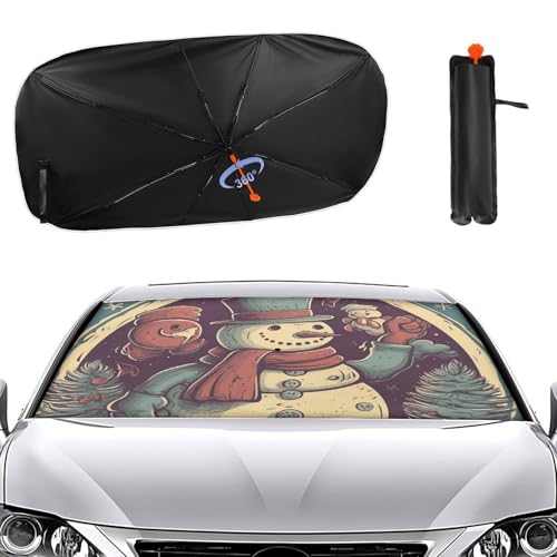 Pare-soleil de voiture style parapluie pliable anti-UV protégeant efficacement l'habitacle