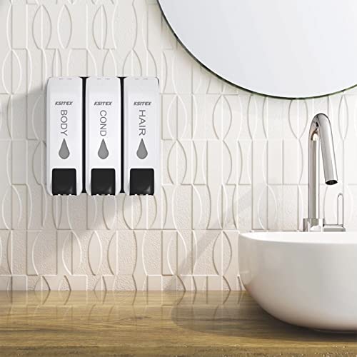 Shower Soap Dispenser Wall Mounted, Shower Dispenser 3 Chamber For Bathroom, Ksitex 35.5Oz/1050Ml #TOP7