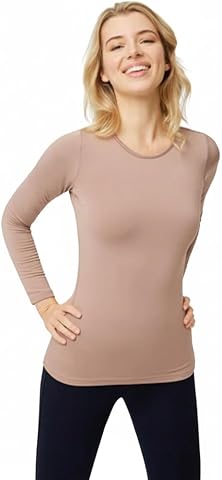 YSABEL MORA Camiseta Térmica Manga Larga Mujer Retención de Calor Ajuste Ceñido Ideal Invierno Confortable Tejido Suave Uso Diario Climas Fríos Extra Warm Termicidad Moderada