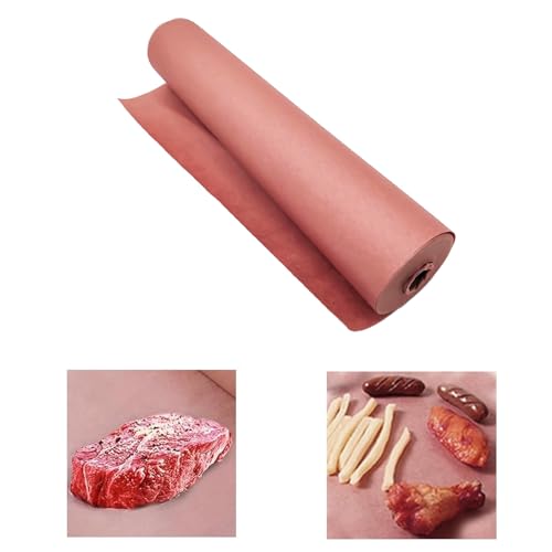 Carta da macellaio rosa in rotolo da 15 m, larghezza 42 cm. Carta kraft originale per BBQ, grill,...