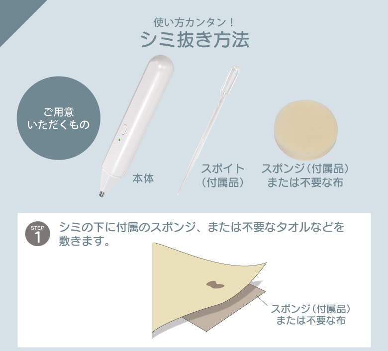 Amazon.co.jp: HAC2市場 超音波シミ抜き器 衣類 染み抜き器 シミとり  