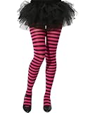 Syhood 1 Pair Women's Opaque Tights L/XL 80d Nylon Microfiber Stockings Footed Pantyhose(Stripe,Pink,Black)